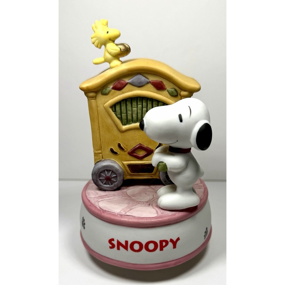 Vintage Sekiguchi Peanuts Snoopy Japan Music Box Crank Organ Figure 1997 Rare - Picture 15 of 17
